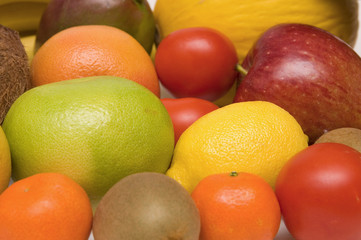colorful set of different fruits