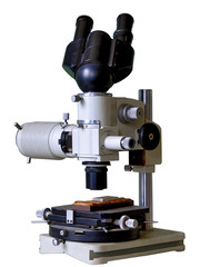 the microscope.