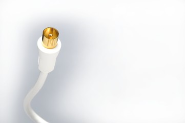 white coaxial cable for television