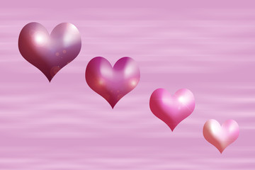 four pink hearts.