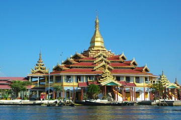 buddhist temple on a lake