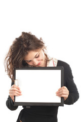 businesswoman with clipboard