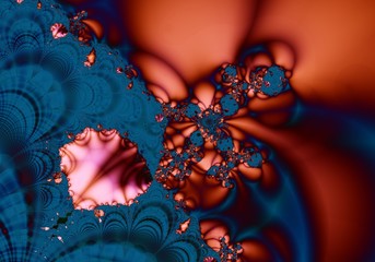 lava red and blue fractal background pattern
