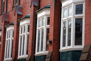 bow windows with leaded glass