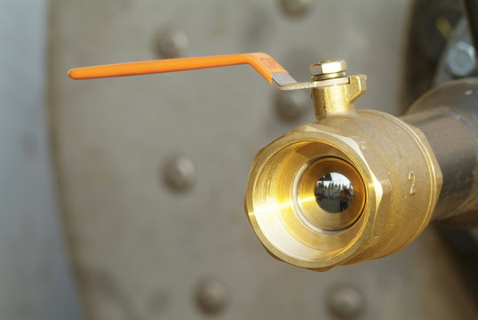 ball valve with orange handle