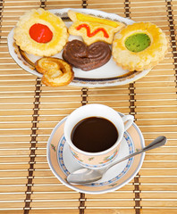 cup of coffee with cakes
