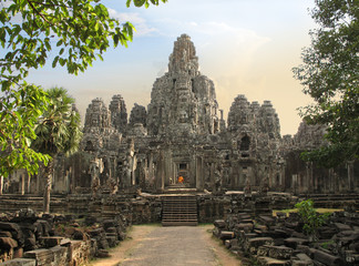 bayon temple, cambodia - obrazy, fototapety, plakaty