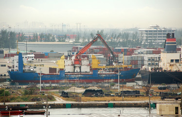 general industrial view of port