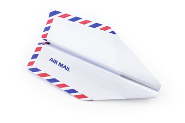 paper airplane airmail concept