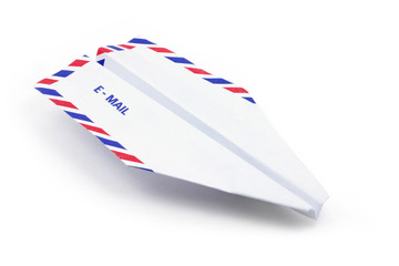 paper airplane email concept