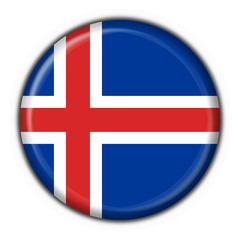 Obraz premium bottone bandiera islandese - iceland flag