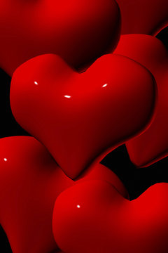 red, red hearts