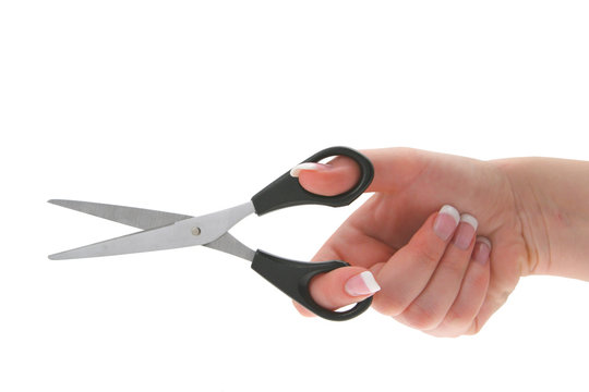 Female Hand Holding Scissors