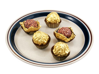 chocolates on plate