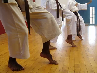 Tableaux ronds sur plexiglas Arts martiaux karate kata