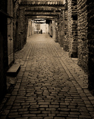 old city, sepia