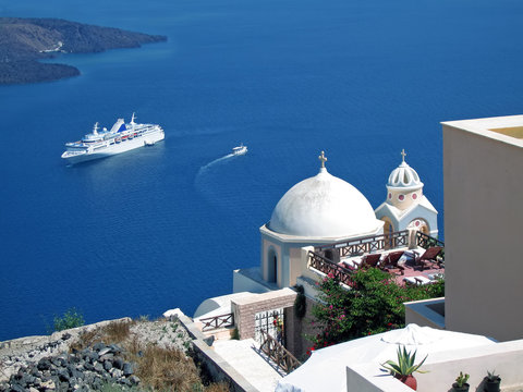 Fototapeta cruise at the greek islands