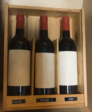 three famous wines in a store