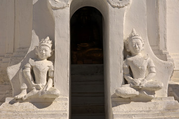 myanmar, inle lake: stupas near shwe yan pyay monastery