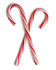 two crossed candycanes two