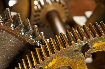 dirty industrial gears background