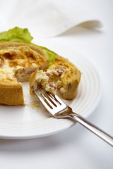 quiche on a fork