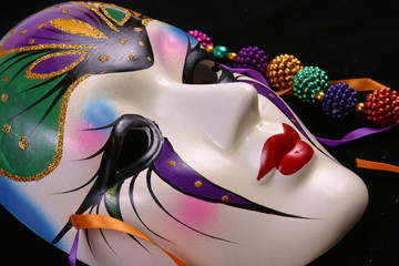 mardi gras mask side closeup