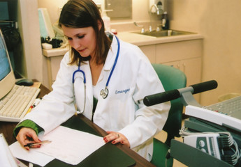 doctor  at desk working