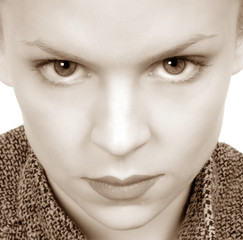 woman with intense eyes