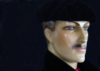 man in the black beret