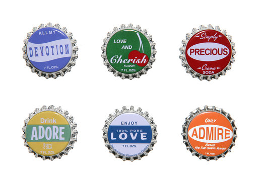 emotion themed bottle caps
