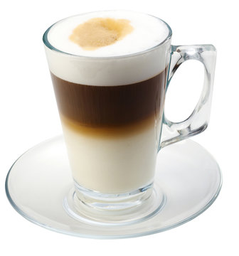 isolated coffe with milk or latte macchiatto