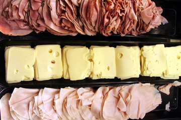 swiss cheese and sliced meat
