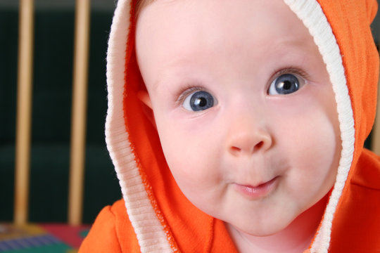 smile baby boy with hood 2