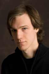 young man's stern portrait