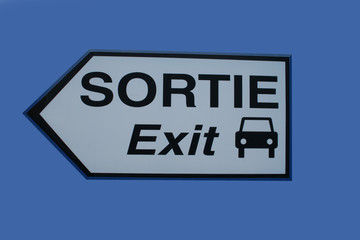 bilingual exit sign in french and english