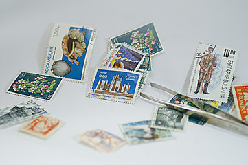 Fototapeta na wymiar collection de timbres