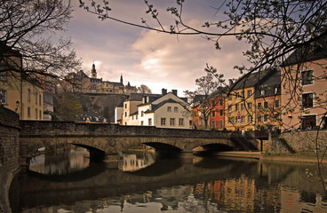 luxembourg old town - obrazy, fototapety, plakaty