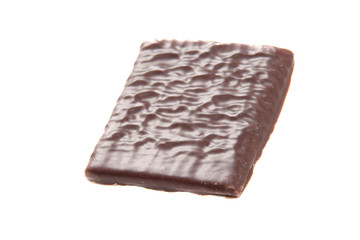 chocolate mint wafer isolated on a white background.