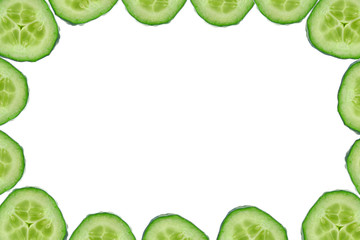 high resolution frame made of cucumber slices