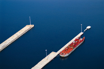 docked oil tanker