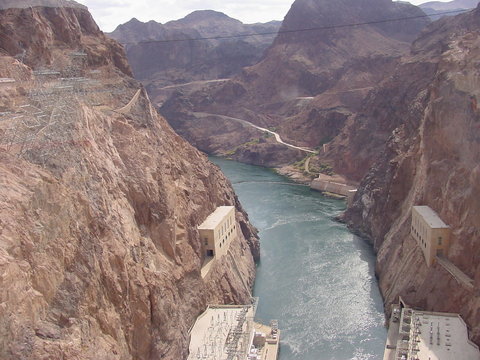 colorado river from the top of hoover dam