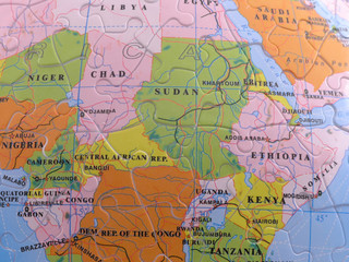 Fototapeta na wymiar globe map puzzle - afryka