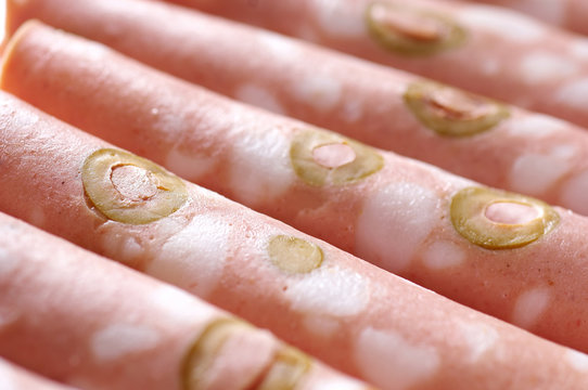 detail of mortadela salami