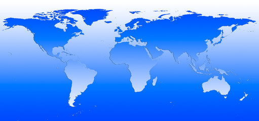 world map in blue