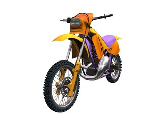moto x motocross jaune orange