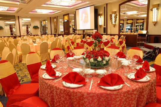table setting in wedding banquet