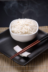 dish full of plain rice
