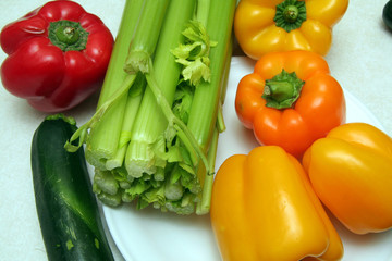 fresh vegetables with celery