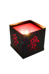 candle with hieroglyph